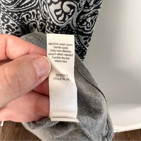 Athleta Womens Size Large Grey Dhara Paisley Double Layer Burnout Dress Casual - Picture 6 of 8